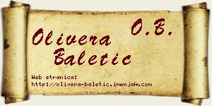 Olivera Baletić vizit kartica